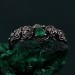 Emerald Blossom Silver Ring – Nature's Elegance with Floral Twig Accent, Dainty Branch Delight Ring Featuring Flower on Silver Twig