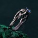 Leaves of Serenity: Gothic Blue Gemstone Ring