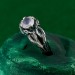 Gothic Silver Ring with Moonstone and Organic Design