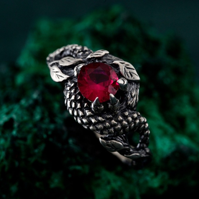 Verdant Lotus Dream Ring – Silver Leaf Accents, Whimsical Amethyst Engagement Band, Nature Fantasy Wedding Ring