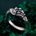 Nature-Inspired Twig & Leaf Ring with Silver Twisted Branch Band