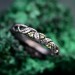 Nature-Inspired Silver Branch Ring with Three-Stone Peridot