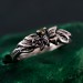 Nature-Inspired Peridot Silver Engagement Ring