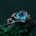 Romantic Topaz Engagement Ring: Unique Celtic Knot and Branch Design