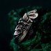 Unique Butterfly Engagement Ring – Nature-Inspired Design with Emerald, Twig Engagement Ring in Sterling Silver