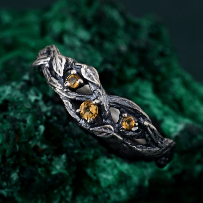 Elegant Braid Tree Branch Ring for Men – Pagan Twist Branch Engagement Ring