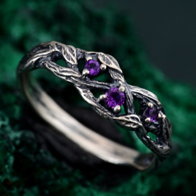 Nature's Embrace Engagement Band with Eternal Tree Branch Design