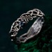 Oak Leaves Silver Dainty Topaz Engagement Ring