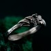 Nature-Inspired Unique Sterling Silver Engagement Ring with Emerald - Sparkle and Mystique, Elegant Butterfly Branch Engagement Ring