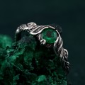Mystical Darkness Silver Ring - Gothic Elegance Engagement Ring