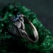 Whispering Leaves: Gothic Blue Topaz Ring