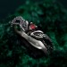 Exquisite Twin Snakes Emerald Ring - Unique Boho Serpent Design