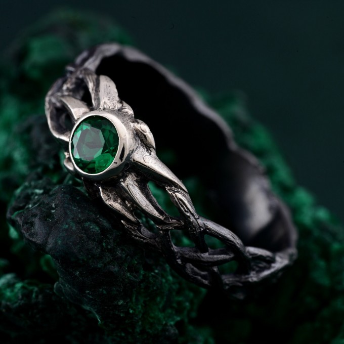 Binding Grove: Gothic Emerald Ring