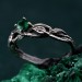 Emerald Whisper: Gothic Snake Ring