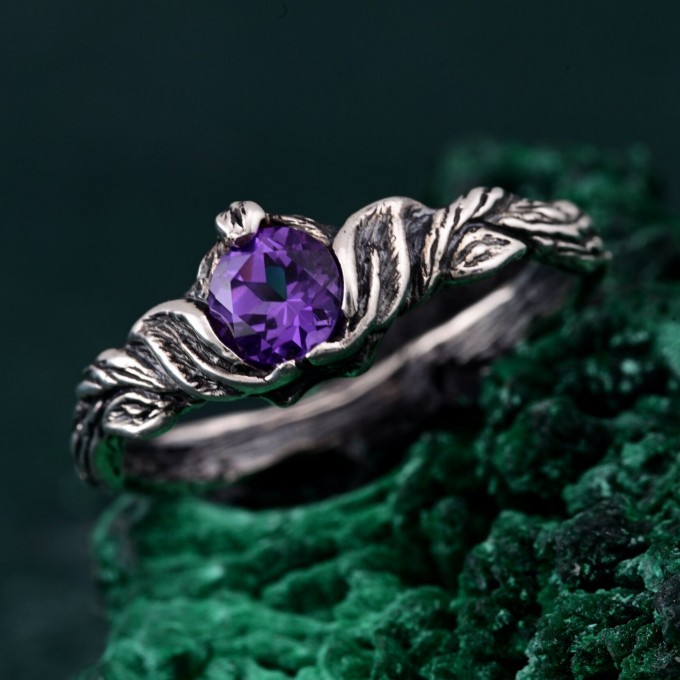 Silver Nature Ring: Nature's Embrace Woodland Promise Ring