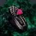 Ruby Fern Branchlet Ring: Whispering Fern Design