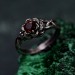 Bloom of Shadows: Gothic Garnet Lotus Ring