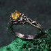 Bloom of Light: Gothic Citrine Lotus Ring