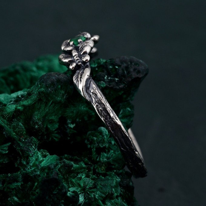 Elegant Silver Butterfly Ring – Violet Butterfly Design, Nature-Inspired Jewelry