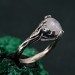 Silver Fairy Engagement Ring: Ethereal Forest Design with Tree Bark Band