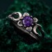 Triple Moon Goddess Ring – Floral Moon Ring, Silver Moon Trio, Celestial Silver Moon Ring, Crescent Goddess Ring, Engagement Ring