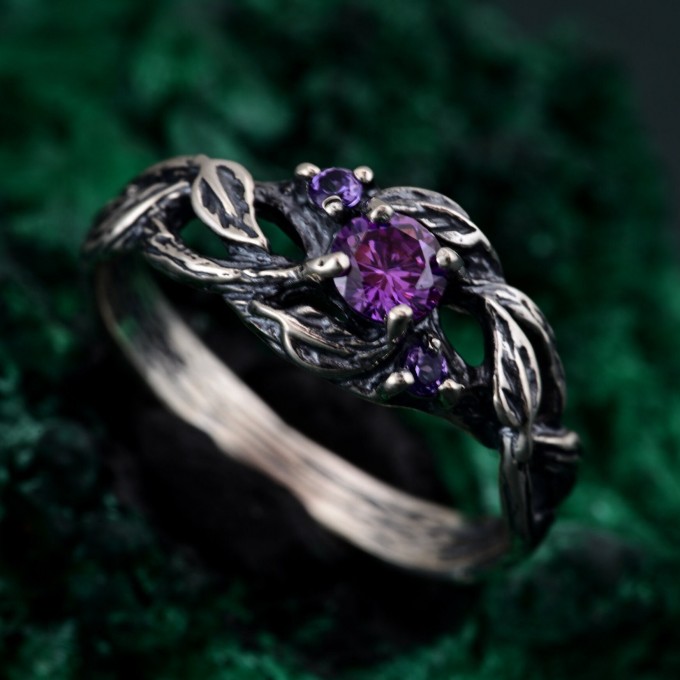 Women's Wedding Bands – Nature's Finest Tree of Life Band, Leafy Splendor Silver Woodland Engagement Ring