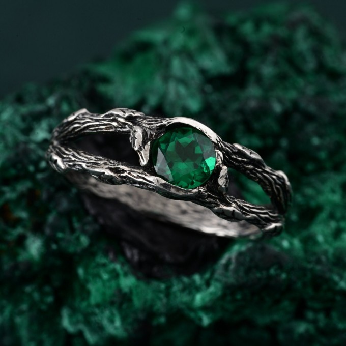 Nightfall Sterling Ring with Shadowed Elegance