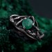 Celtic Emerald Silver Ring - Classic Elegance in Celtic Jewelry