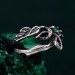 Delicate Leaf Braid with Wood Bark Branch Weave – One-of-a-Kind Silver Fairy Engagement Ring