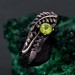 Enchant Forest Wedding Band – Peridot Fern Branchlet, Whispering Fern, Twig and Fern Design, Graceful Frond Ring