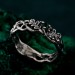 Emerald Oak Leaf Silver Ring