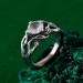 Gothic Silver Ring with Moonstone and Organic Design