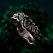 Emerald Oak Leaf Silver Ring