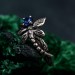 Fluttering Butterfly Gem Ring with Sapphire and Silver Design