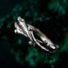 Unique Leaf and Branch Silver Ring – Handcrafted Design, Eco-Friendly Gothic Wedding Band