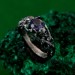 Artisan Silver Skull Engagement Ring - Mystical Wedding Band with Bohemian Branch Design