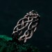 Sterling Silver Leaf with Emerald – Emerald Oak Leaf Silver Ring, Oak Leaf and Emerald Silver Ring, Silver Oak Ring, Silver Oak Leaf Band