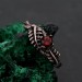 Garnet Fern Branchlet Ring - Woodland Fern Band with Graceful Frond Design
