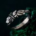 Unique Butterfly Engagement Ring – Nature-Inspired Design with Emerald, Twig Engagement Ring in Sterling Silver