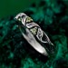 Delicate Leafy Silver Peridot Ring – Graceful Twig and Foliage Band