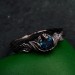 Gothic Noir Sterling Silver Ring - Mystical Darkness Design