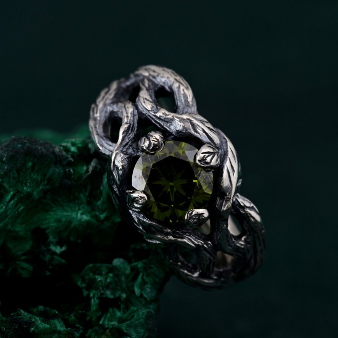 Woodland Elegance Ring – Silver Tree Bark Band, Nature-Inspired Texture, Rustic Tree Forest Ring