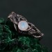 Unique Wood Ring for Women's Engagement – Silver Ring with Blue Sapphire, Dainty Design for Women