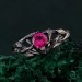 Unique Wood Ring for Women's Engagement – Silver Blue Sapphire Engagement Ring, Dainty Women's Ring