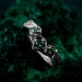 Emerald Engagement Band – Wooden Wedding Branch, Forest Wedding Ring, Branch of Love, Wooden Harmony Wedding Band