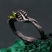Enchant Forest Wedding Band – Peridot Fern Branchlet, Whispering Fern, Twig and Fern Design, Graceful Frond Ring