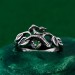 Unisex Gothic Wedding Ring – Witchy Statement Ring, Silver Geometric Design, Unique Gothic Jewelry for All Genders