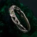 Enchanted Forest Peridot Ring - Elven Leaf Engagement Ring