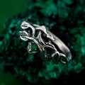 Unisex Gothic Wedding Ring – Witchy Statement Ring, Silver Geometric Design, Unique Gothic Jewelry for All Genders