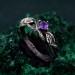 Leafy Branch with Amethyst Ring – Nature's Gemstone Adornment